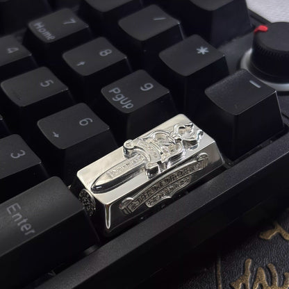Chrome Hearts style, Metal retro patterned personalized keycaps, trendy and fashionable with decorative keycaps