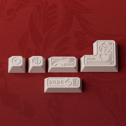 Aluminum alloy personalized keycaps, Year of the Horse commemorative edition, simple modular directional keys, metal material decorative keycaps