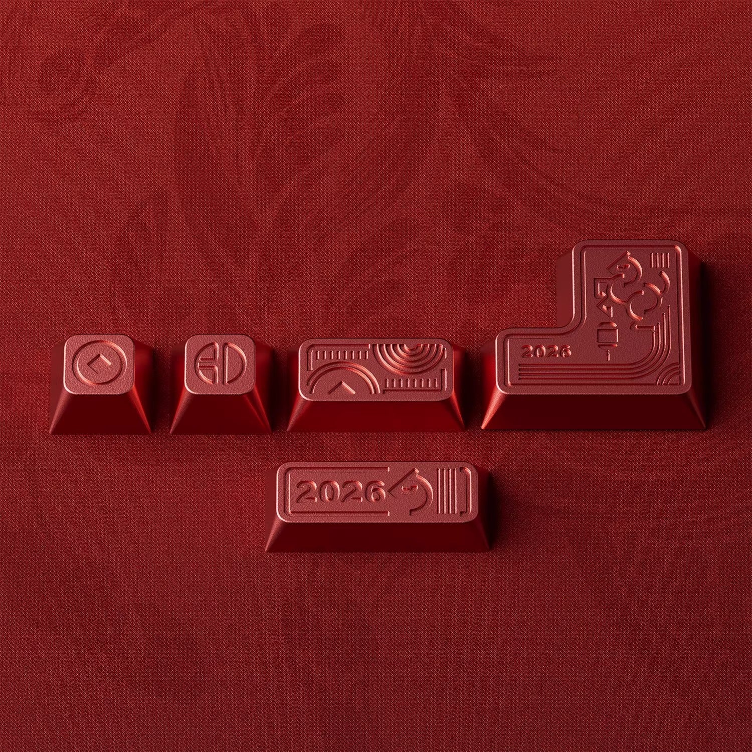 Aluminum alloy personalized keycaps, Year of the Horse commemorative edition, simple modular directional keys, metal material decorative keycaps