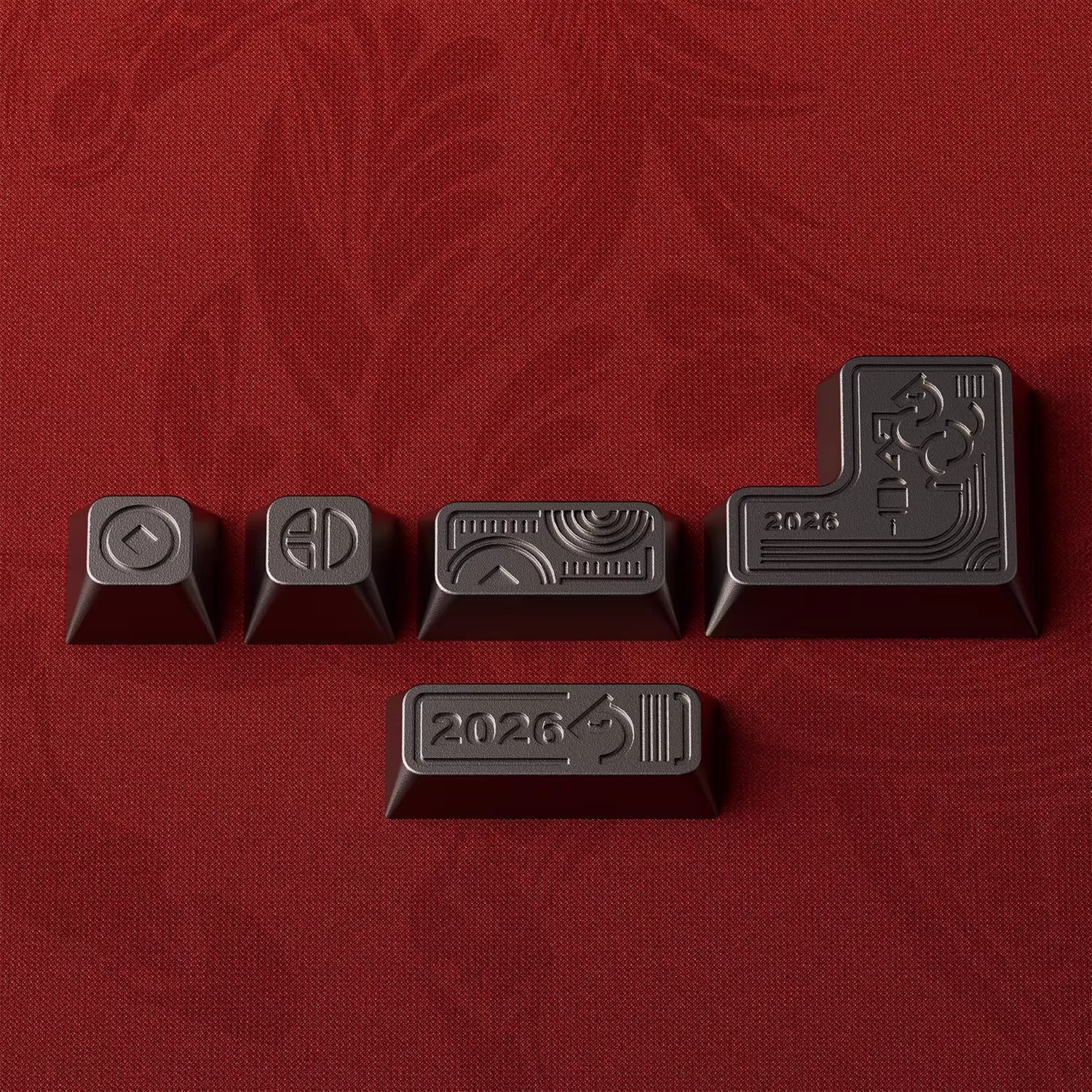 Aluminum alloy personalized keycaps, Year of the Horse commemorative edition, simple modular directional keys, metal material decorative keycaps