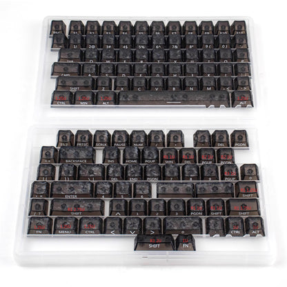 Carbon fiber patterned keycap translucent keycap set, PBT material, heat sublimation process, simple and personalized patterned keycap set, customized decorative keycap set