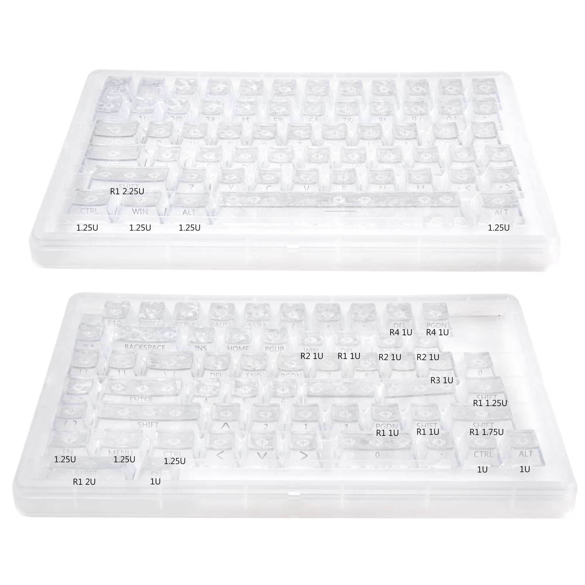 Carbon fiber patterned keycap translucent keycap set, PBT material, heat sublimation process, simple and personalized patterned keycap set, customized decorative keycap set