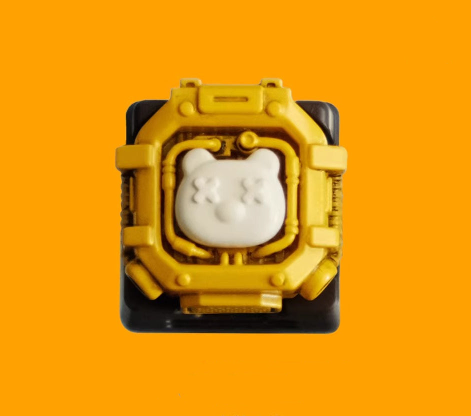 Space capsule themed design, personalized keycap, mechanical keyboard decoration, keycap resin coating, cute and cool mechanical style, mecha style keycap.