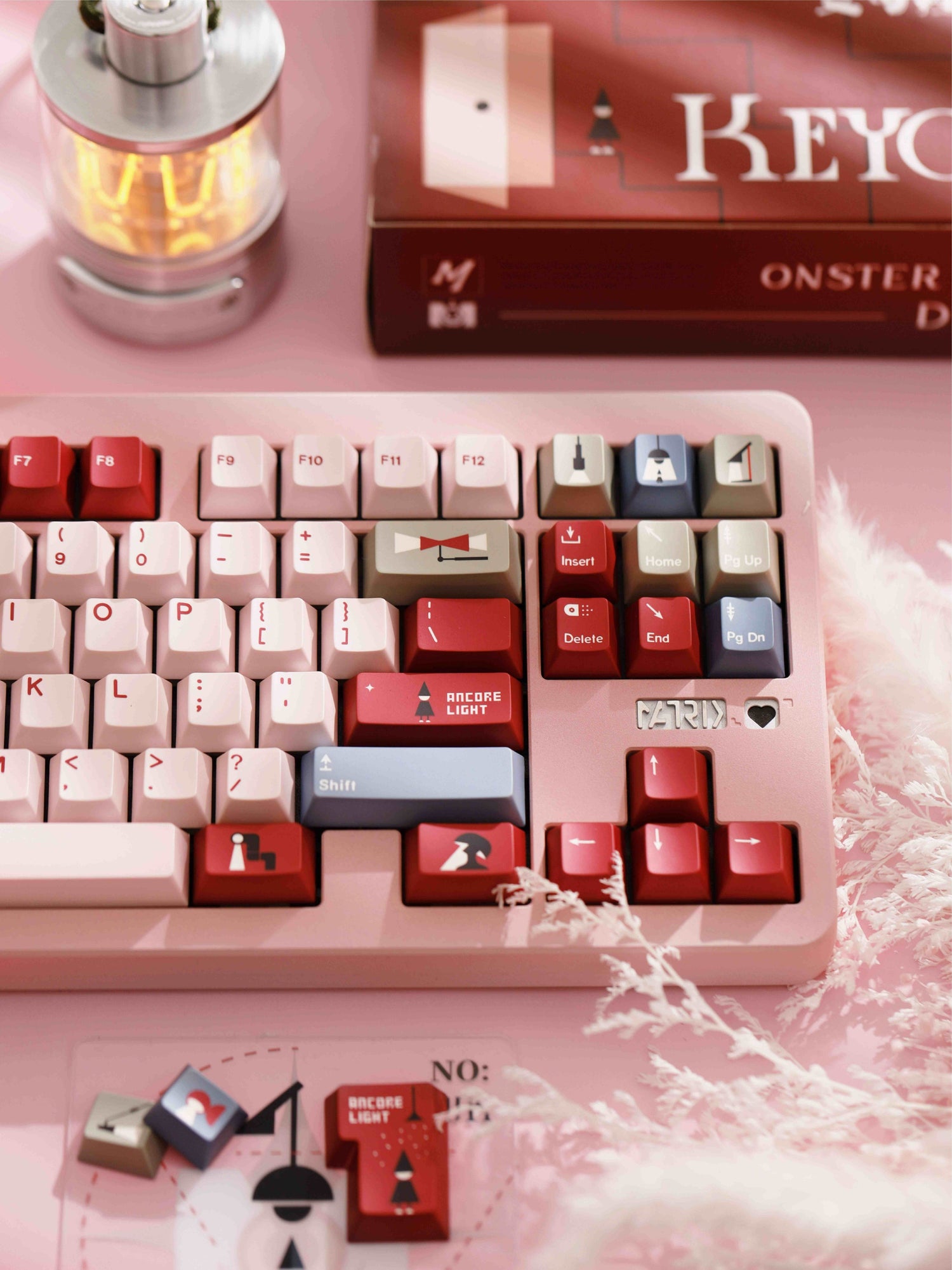 Monument Valley, ANCORE LIGHT themed personalized keycap set, soft gloss metallic pink factory high sublimation process keycaps, fully supplemented