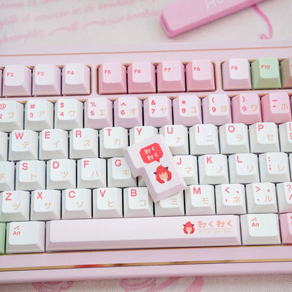 SPY×FAMILY，Anya themed keycap set, mechanical keycap PBT material material personalized keycap set, Animated cartoon keycaps, compatible with 61/64/68/75/84/87/104 mechanical keyboard replacement keycap