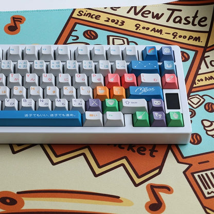 ‌MYGO!!!!! Theme design, PBT material personalized keycaps, mechanical keyboard replacement keycap set, anime and game cultural and creative keycaps set, Compatible with 61/64/68/75/84/87/104 Key Mechanical Keyboard Keycap Set