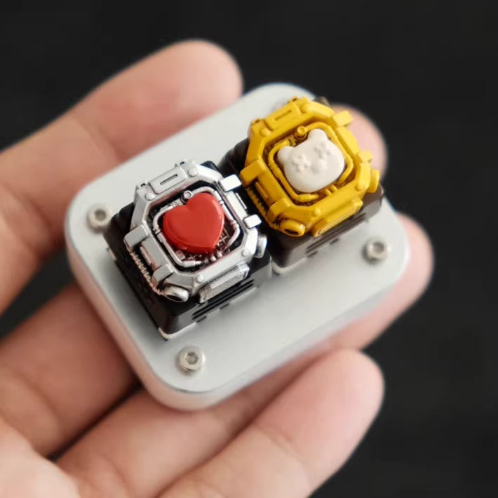 Space capsule themed design, personalized keycap, mechanical keyboard decoration, keycap resin coating, cute and cool mechanical style, mecha style keycap.