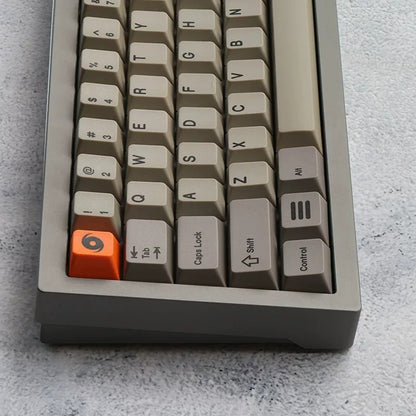 Orange warning theme design, original factory height keycap PBT mechanical decoration personalized keycap set, replaceable keyboard keycaps, compatible with 61/64/68/75/84/87/104 mechanical keyboard replacement keycap