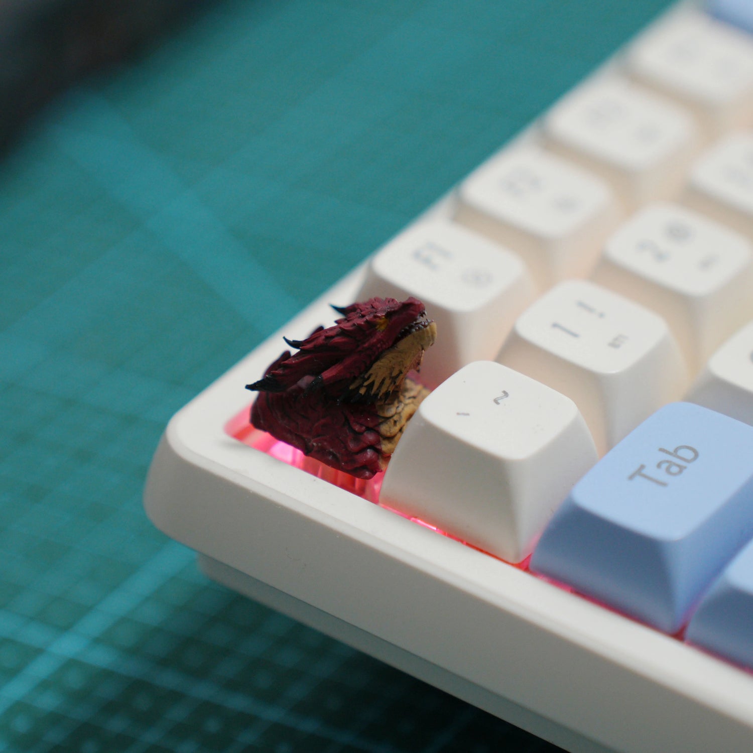 Monster Hunter themed resin personalized keycaps, coated resin mechanical keyboard decorative keycaps