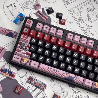 Dragon Ball, Torankusu themed personalized keycap set, Saiyan decorative keycaps, PBT material suitable for 61/64/68/75/84/87/104 key mechanical keyboards