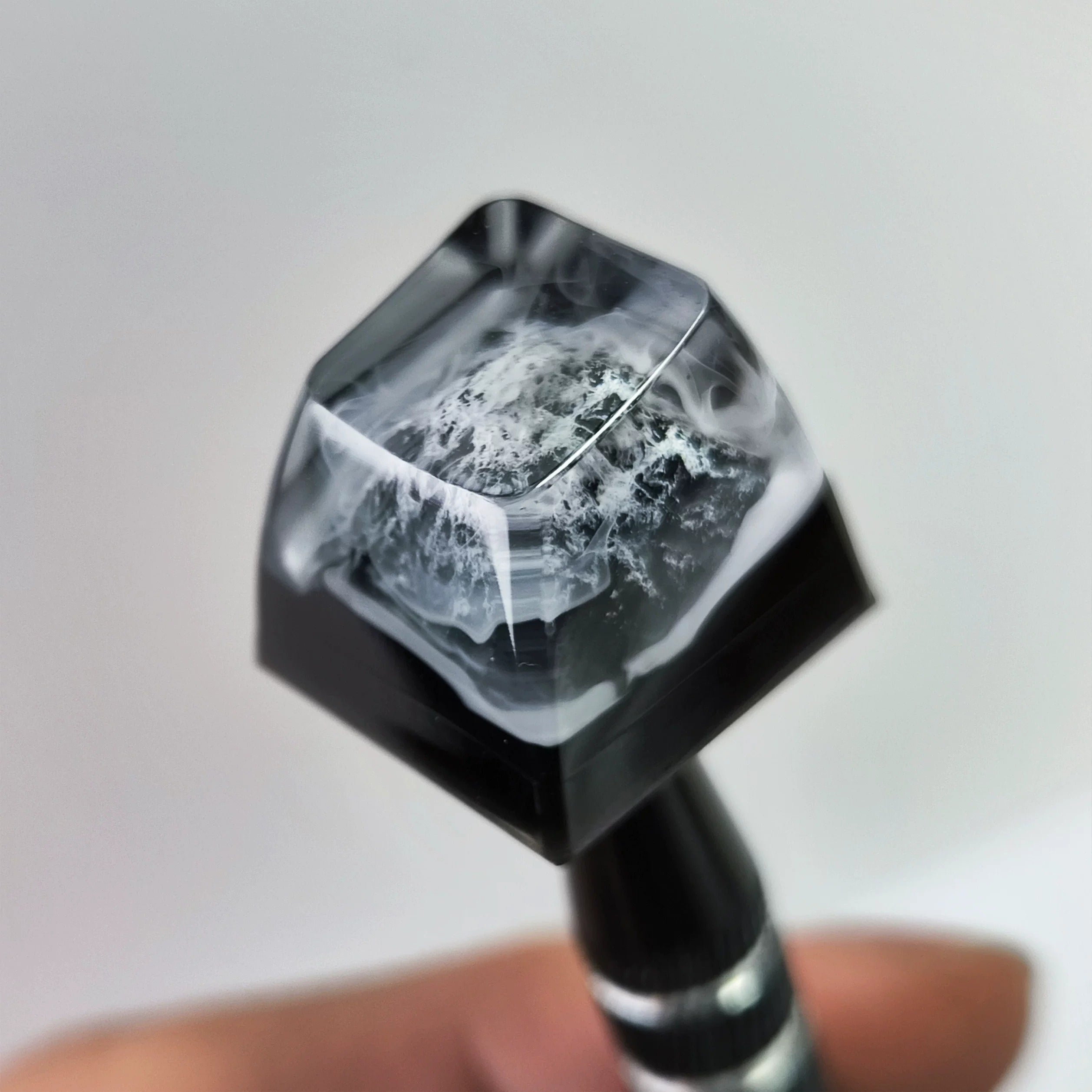 Ink wash style, crystal resin personalized keycaps, classical style resin handmade decorative keycaps