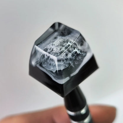 Ink wash style, crystal resin personalized keycaps, classical style resin handmade decorative keycaps