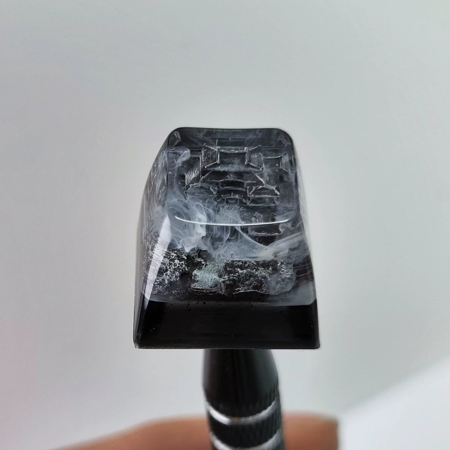 Ink wash style, crystal resin personalized keycaps, classical style resin handmade decorative keycaps