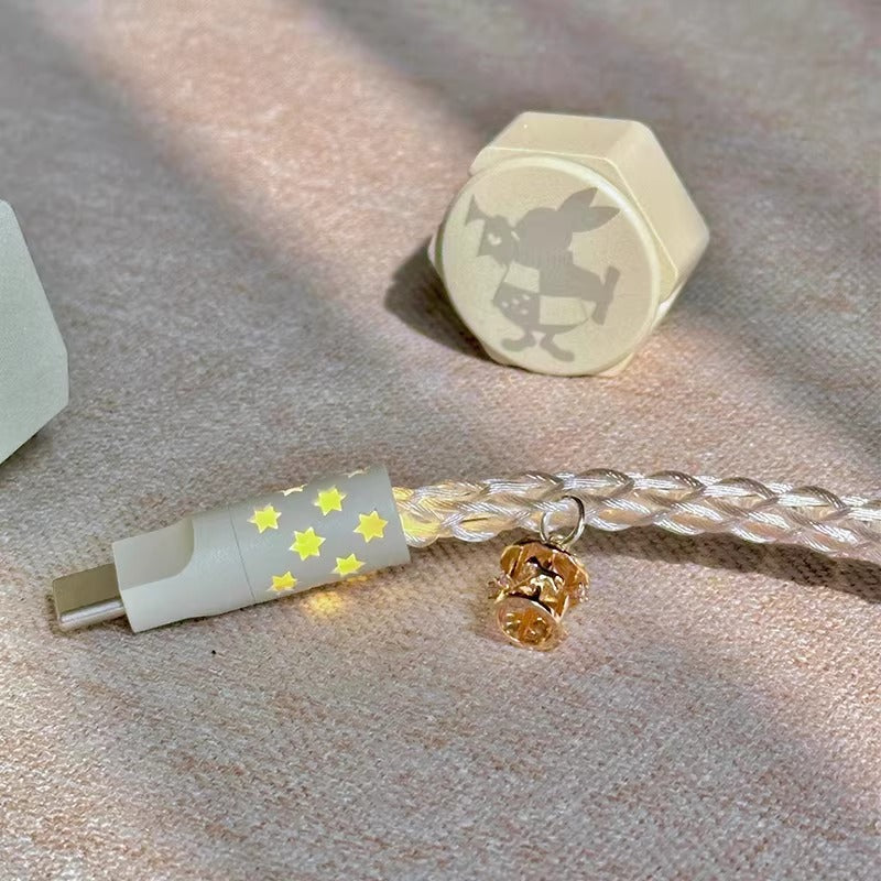Customized single crystal copper handmade mechanical keyboard data cable, full body luminous star hollow plug, aviation plug, personalized luminous cable