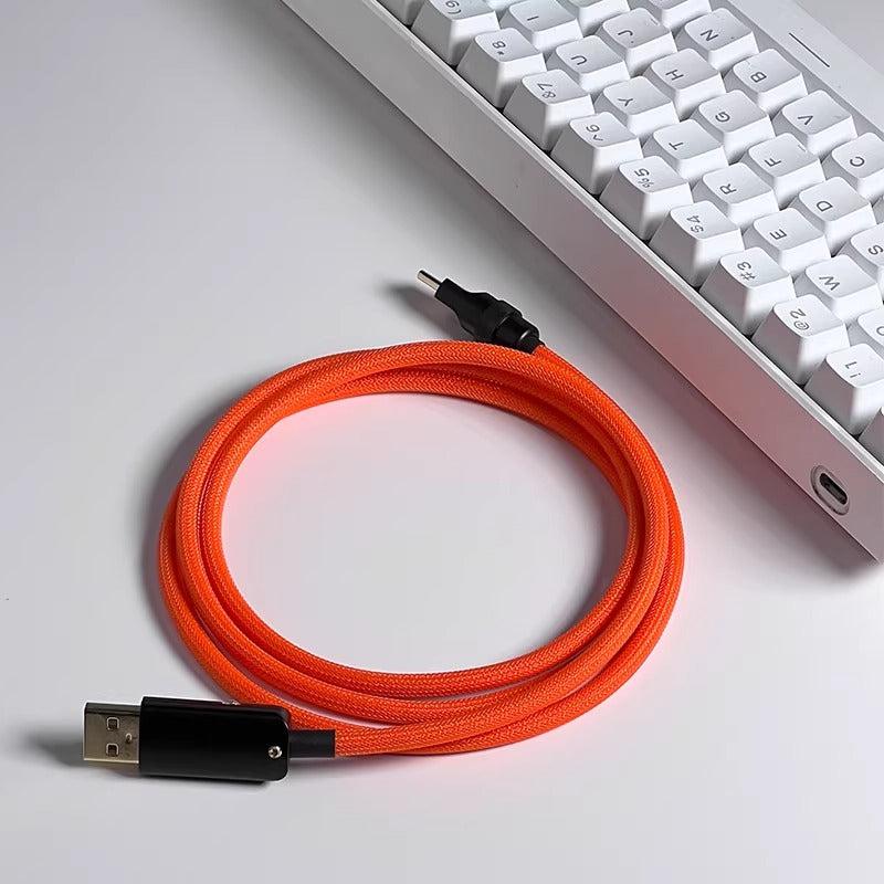 Customized mechanical keyboard data cable, pure hand woven wire, basic straight line design, USB TypeC interface