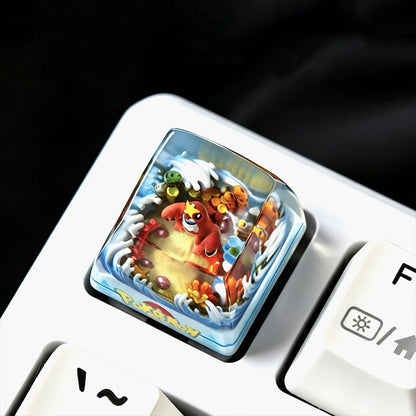 Pok é mon themed crystal dropper personalized keycaps, anime creative culture peripheral mechanical keyboard decorative keycaps
