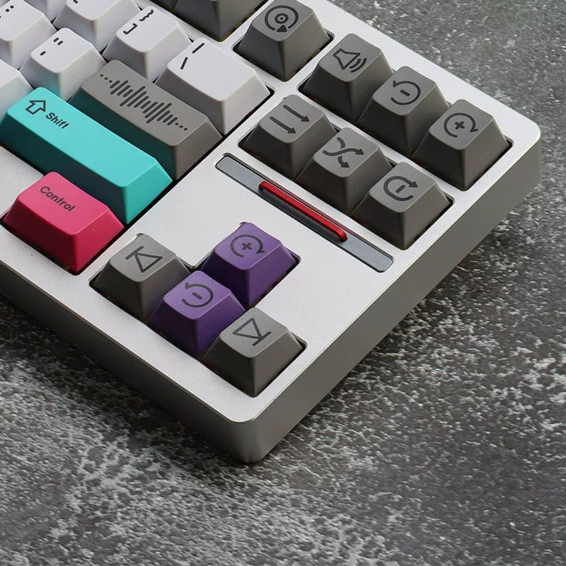 Sound wave/Sonic Wave themed design PBT Keyboard Replacement Keycap Set, mechanical keyboard decorative keycap Compatible with 61/64/68/75/84/87/104 Key Mechanical Keyboard Keycap Set