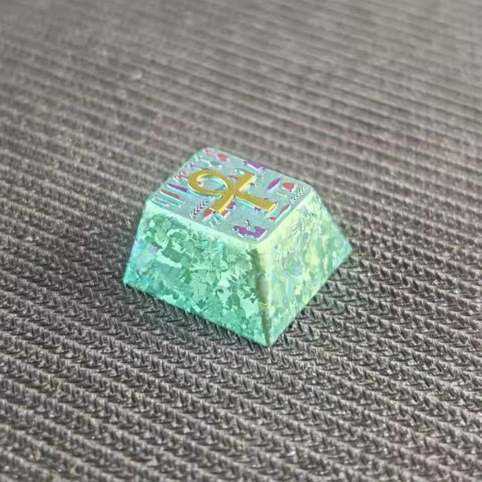 The symbol of life in ancient Egypt, Ankh/crux ansata， Titanium alloy personalized keycaps, titanium alloy rune decorative keycaps, mechanical keyboard metal keycaps