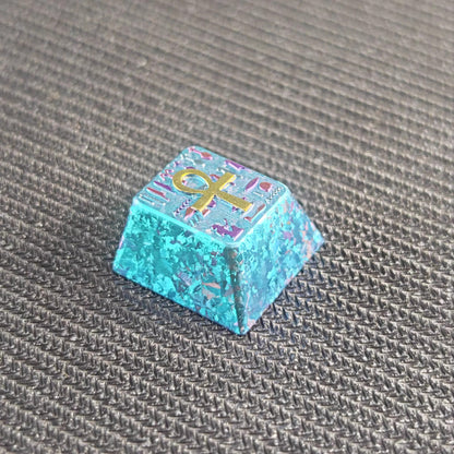 The symbol of life in ancient Egypt, Ankh/crux ansata， Titanium alloy personalized keycaps, titanium alloy rune decorative keycaps, mechanical keyboard metal keycaps