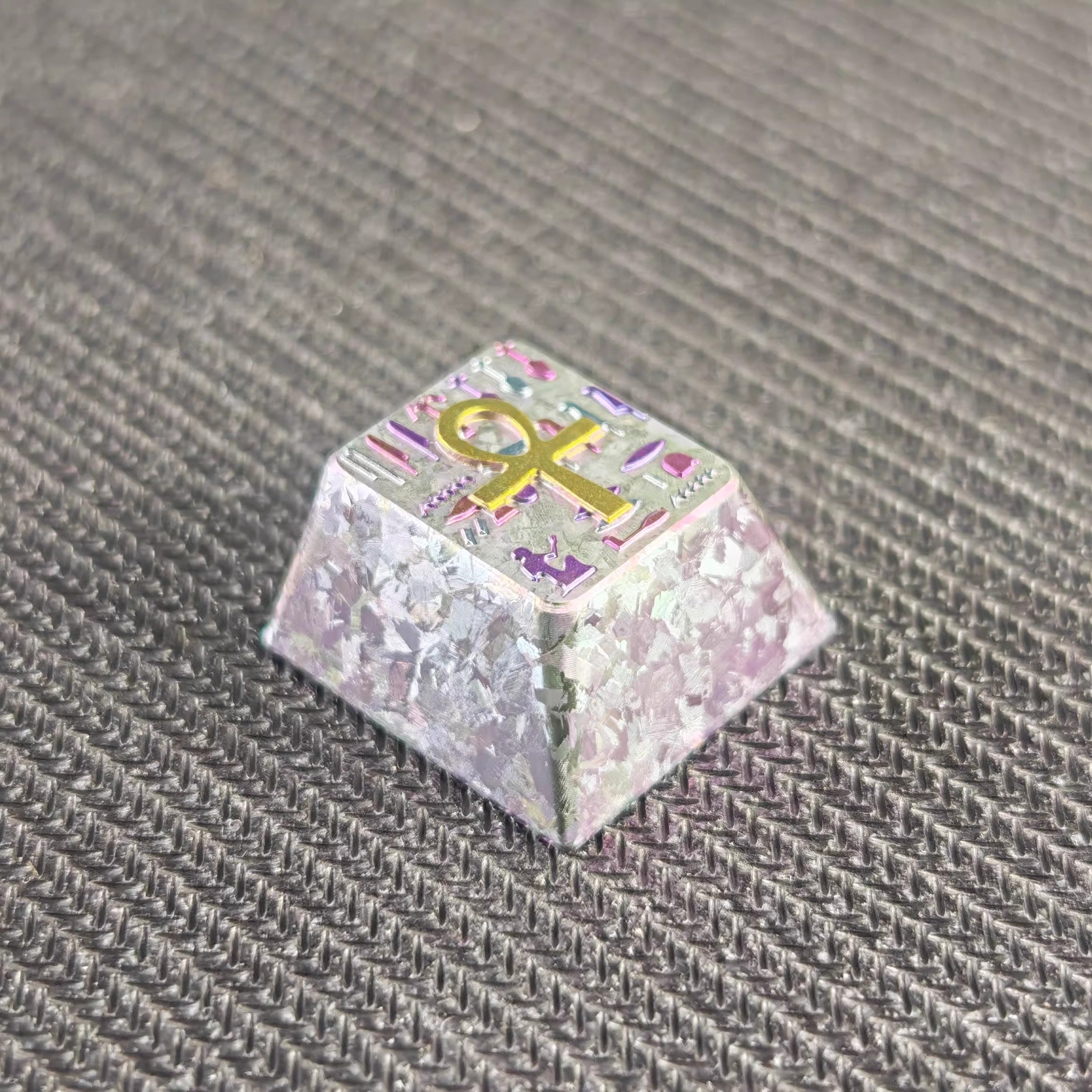 The symbol of life in ancient Egypt, Ankh/crux ansata， Titanium alloy personalized keycaps, titanium alloy rune decorative keycaps, mechanical keyboard metal keycaps