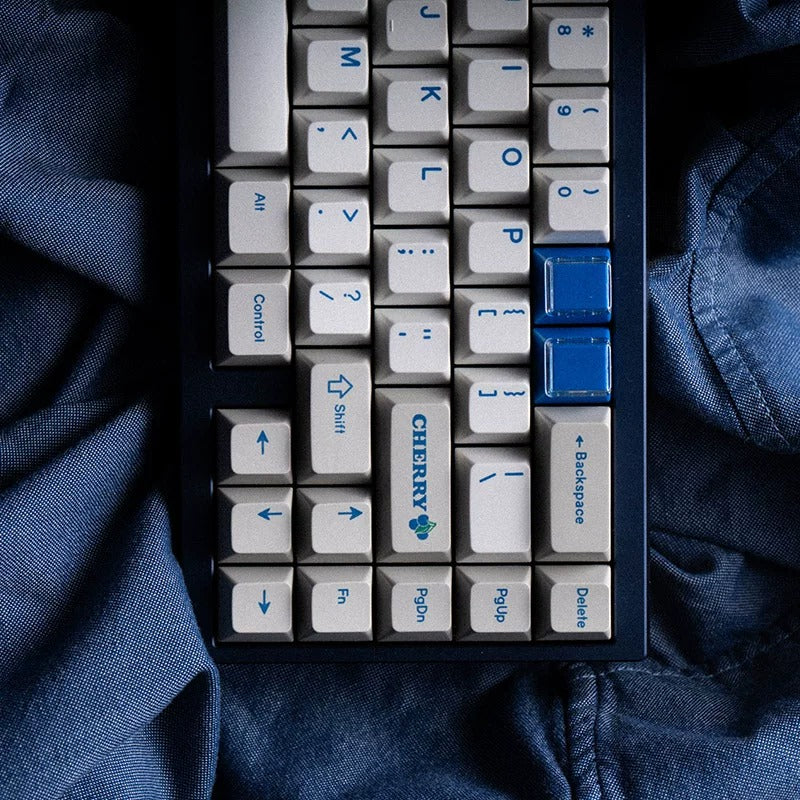 Vintage Blue Classic BLUE Cherry Original High Height PBT Mechanical Keyboard Keycaps, compatible with 61/64/68/75/84/87/104 Mechanical Keyboard Replacement Keycaps