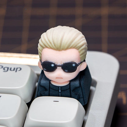 Resident Evil series, doujin character half body design multi-color resin personalized keycaps, anime game culture peripheral products keyboard decoration keycaps