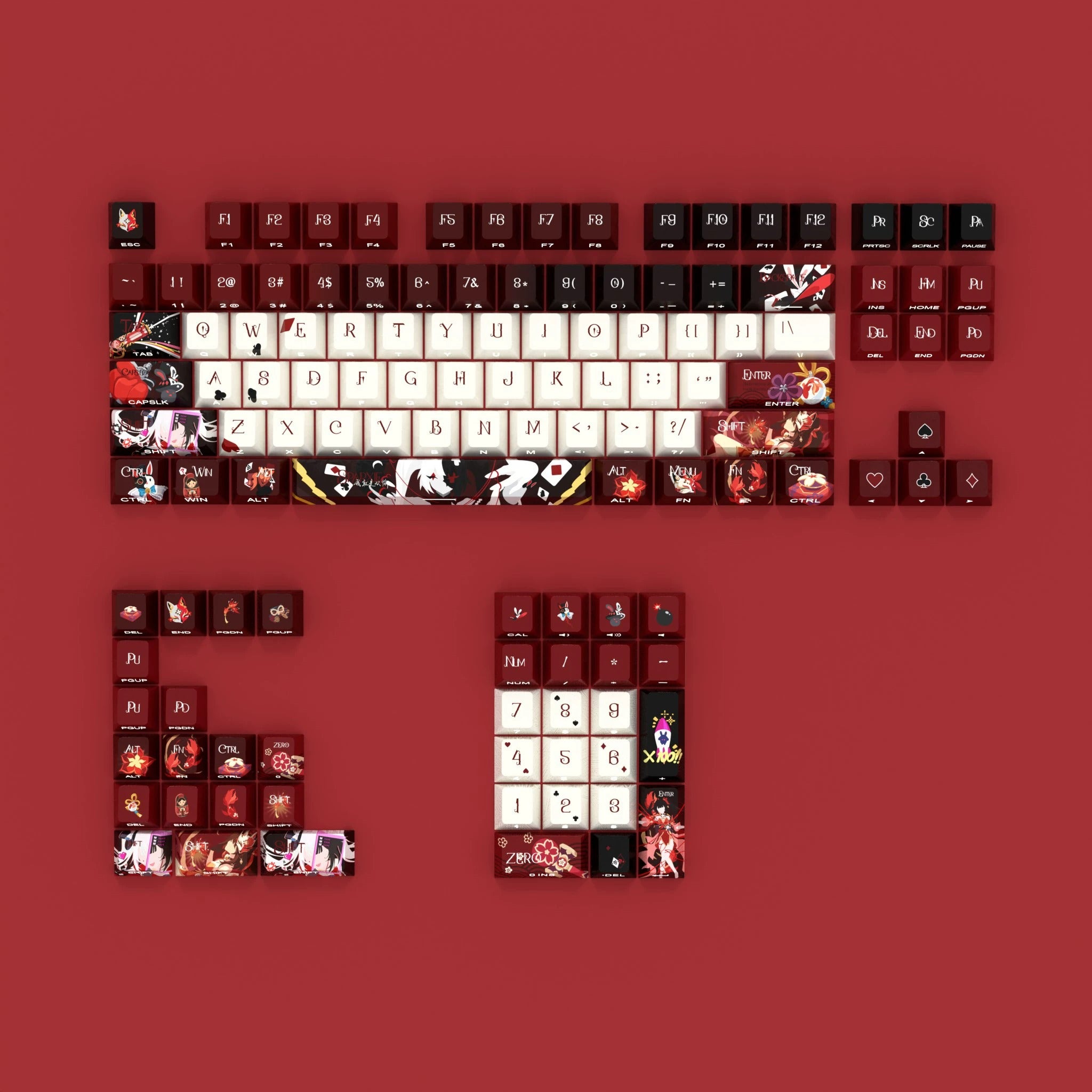 Honkai：Star Rail，Sparkle theme, PBT material personalized keycap set, anime keycap culture peripheral mechanical keyboard decoration keycaps， Compatible with 61/64/68/75/84/87/104 key mechanical keyboard keycap set