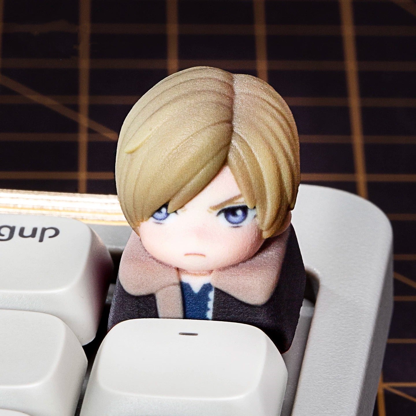 Resident Evil series, doujin character half body design multi-color resin personalized keycaps, anime game culture peripheral products keyboard decoration keycaps