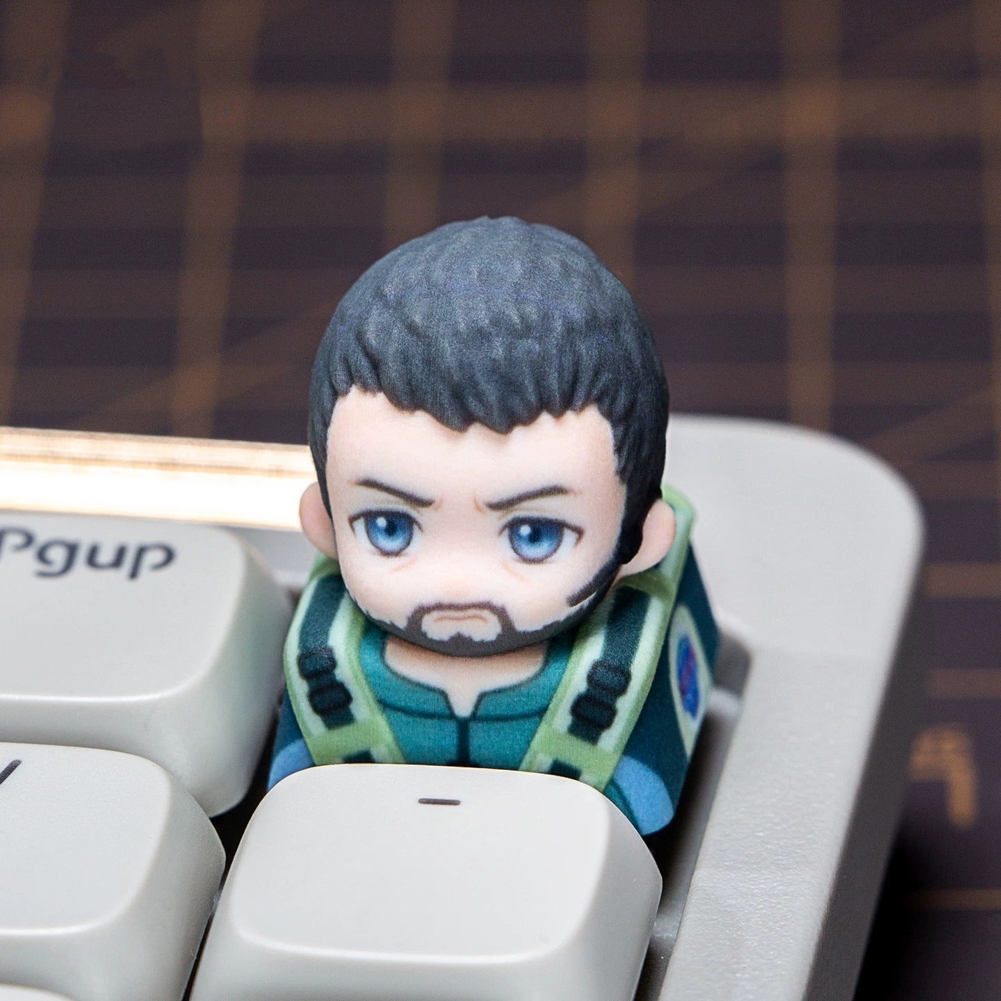 Resident Evil series, doujin character half body design multi-color resin personalized keycaps, anime game culture peripheral products keyboard decoration keycaps