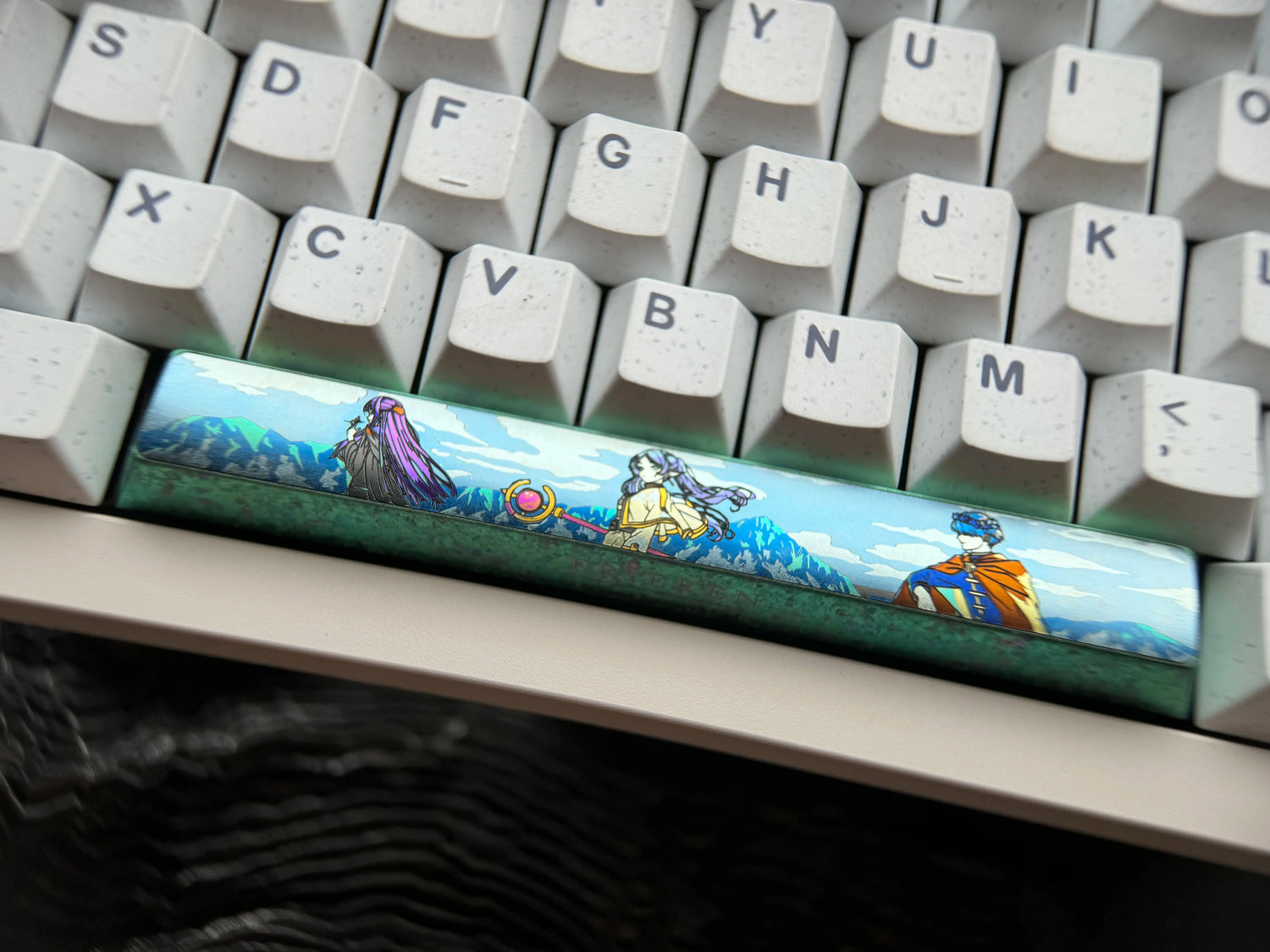 Titanium alloy anime theme space collection, 6.25U titanium alloy space keycaps, personalized decorative keycaps, mechanical keyboard replacement metal keycaps