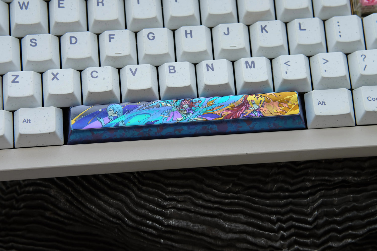 Titanium alloy anime theme space collection, 6.25U titanium alloy space keycaps, personalized decorative keycaps, mechanical keyboard replacement metal keycaps