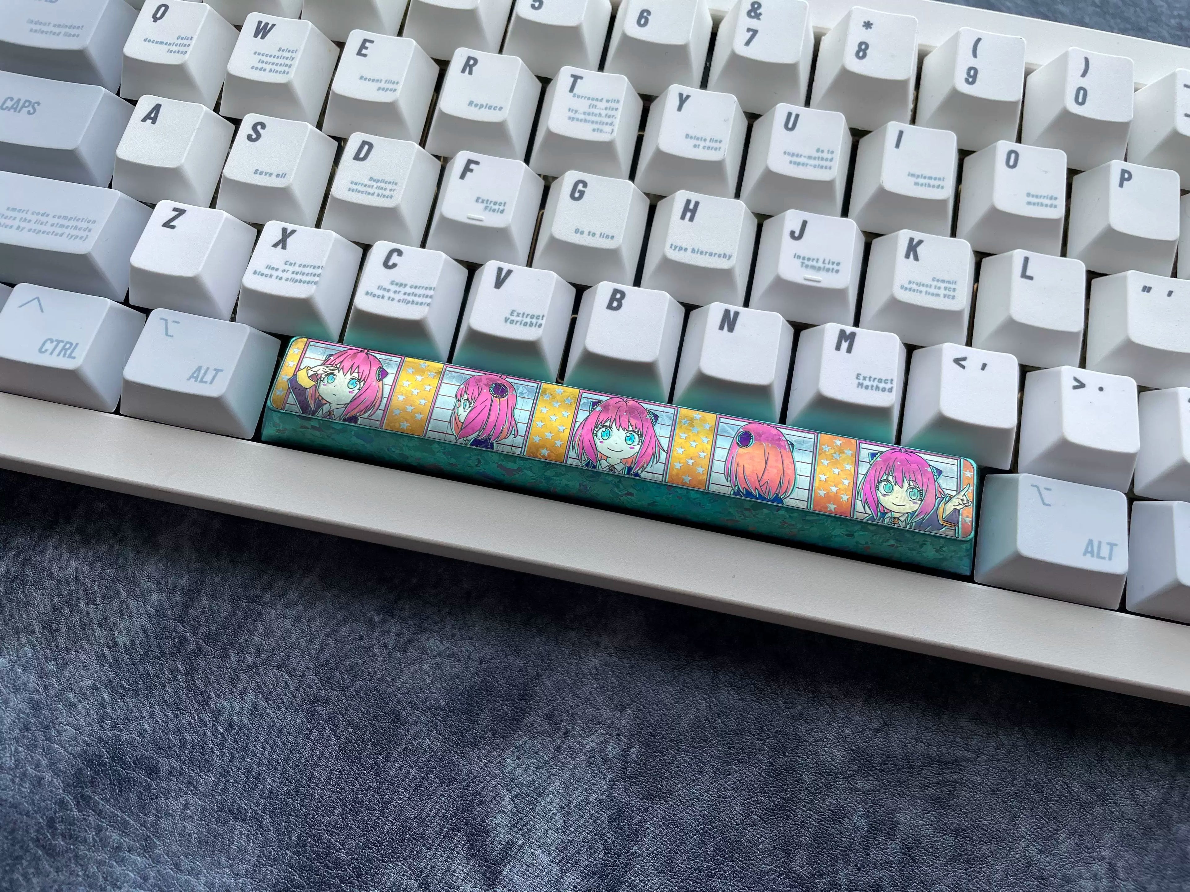 Titanium alloy anime theme space collection, 6.25U titanium alloy space keycaps, personalized decorative keycaps, mechanical keyboard replacement metal keycaps
