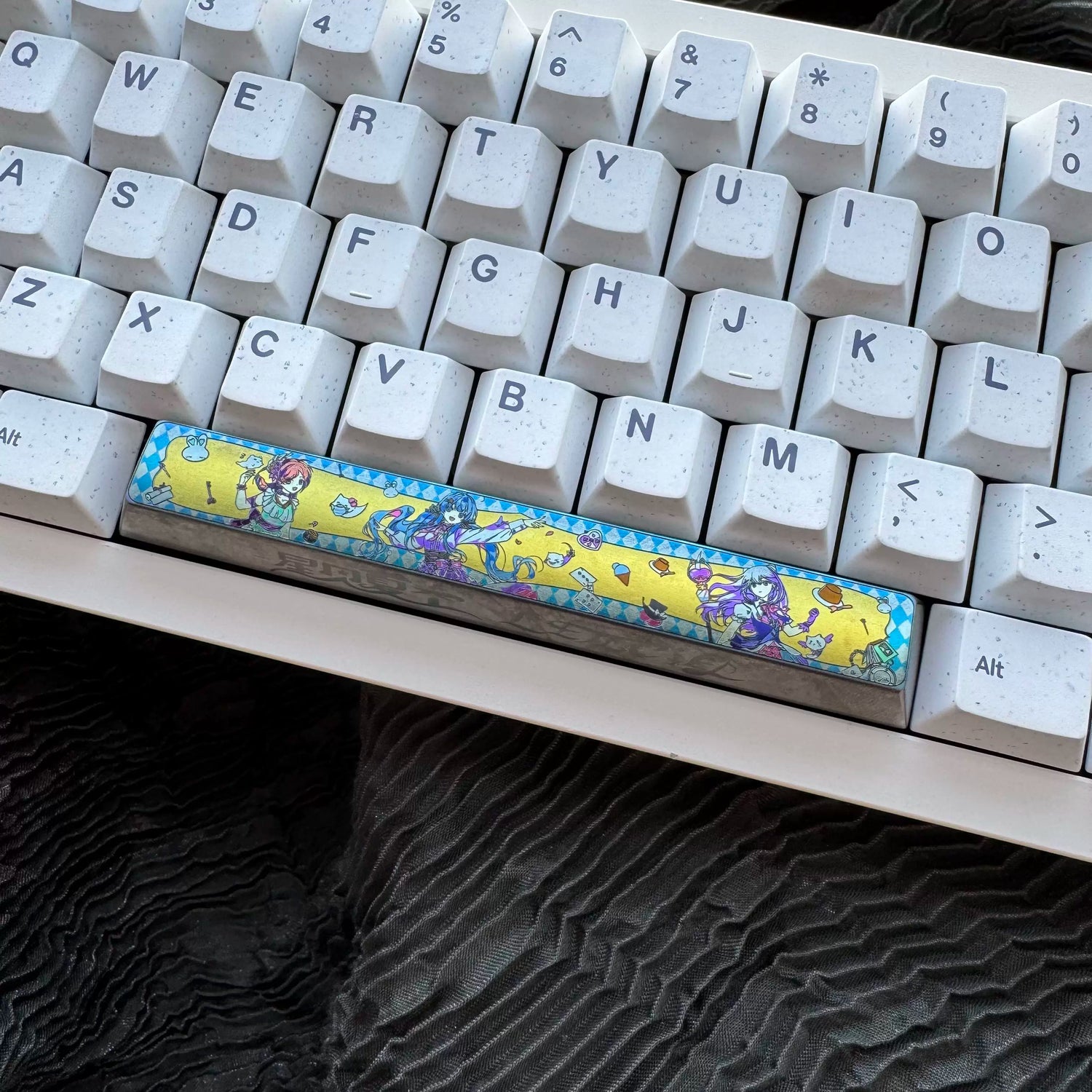 Titanium alloy anime theme space collection, 6.25U titanium alloy space keycaps, personalized decorative keycaps, mechanical keyboard replacement metal keycaps