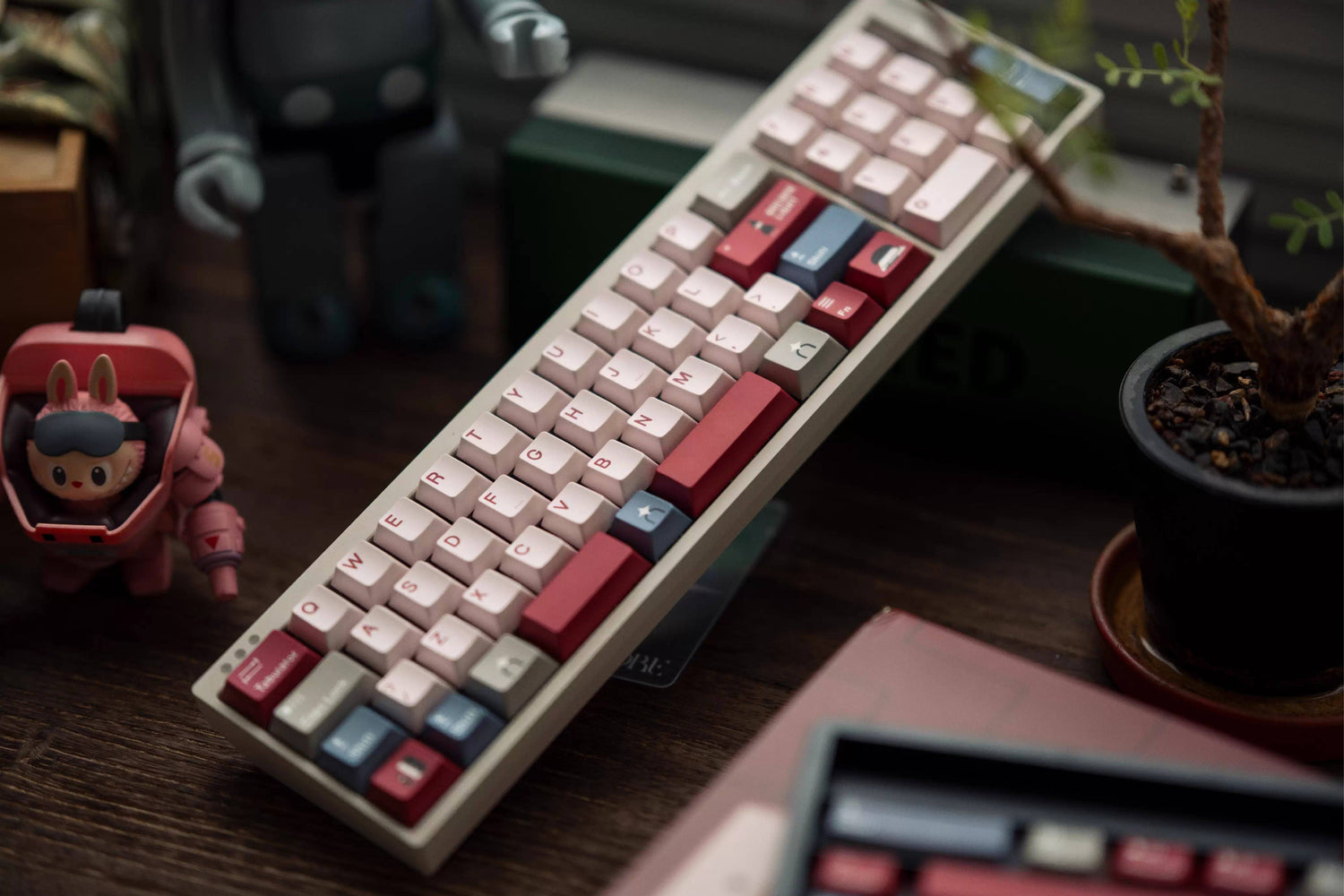 Monument Valley, ANCORE LIGHT themed personalized keycap set, soft gloss metallic pink factory high sublimation process keycaps, fully supplemented