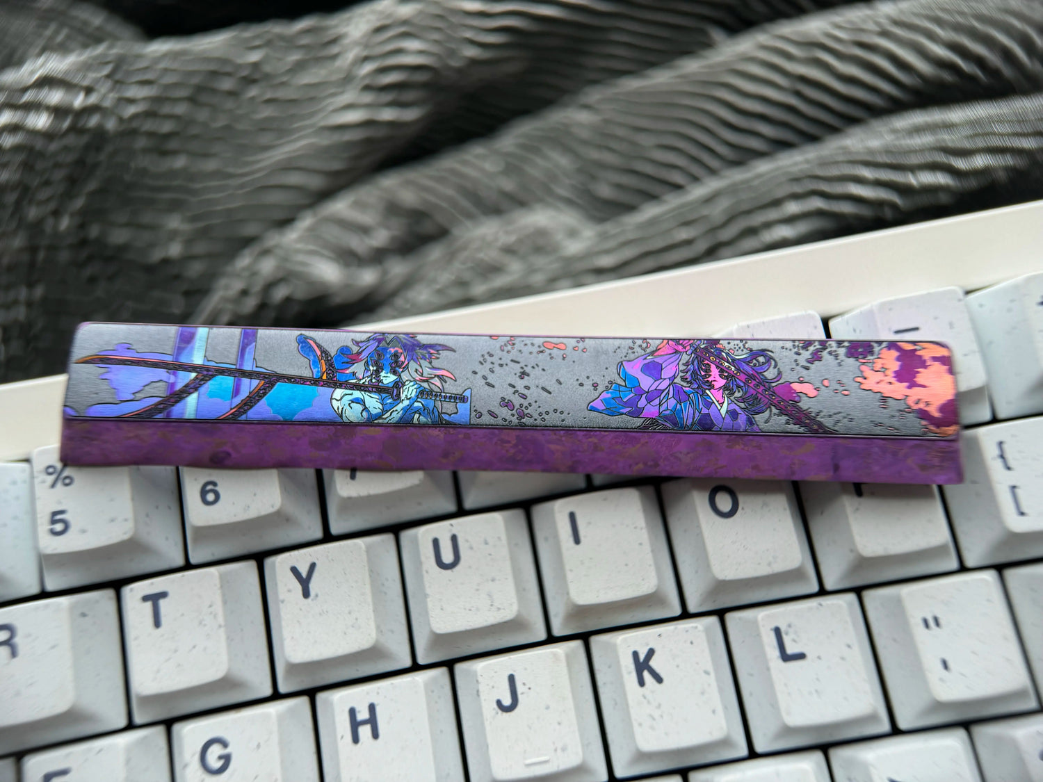 Titanium alloy anime theme space collection, 6.25U titanium alloy space keycaps, personalized decorative keycaps, mechanical keyboard replacement metal keycaps