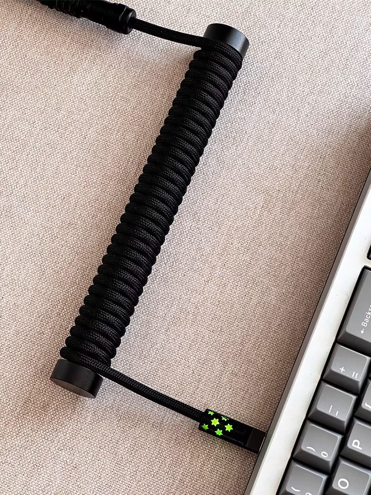 Handcrafted custom keyboard aviation plug data cable typec luminous star cable 8k return custom keyboard data cable