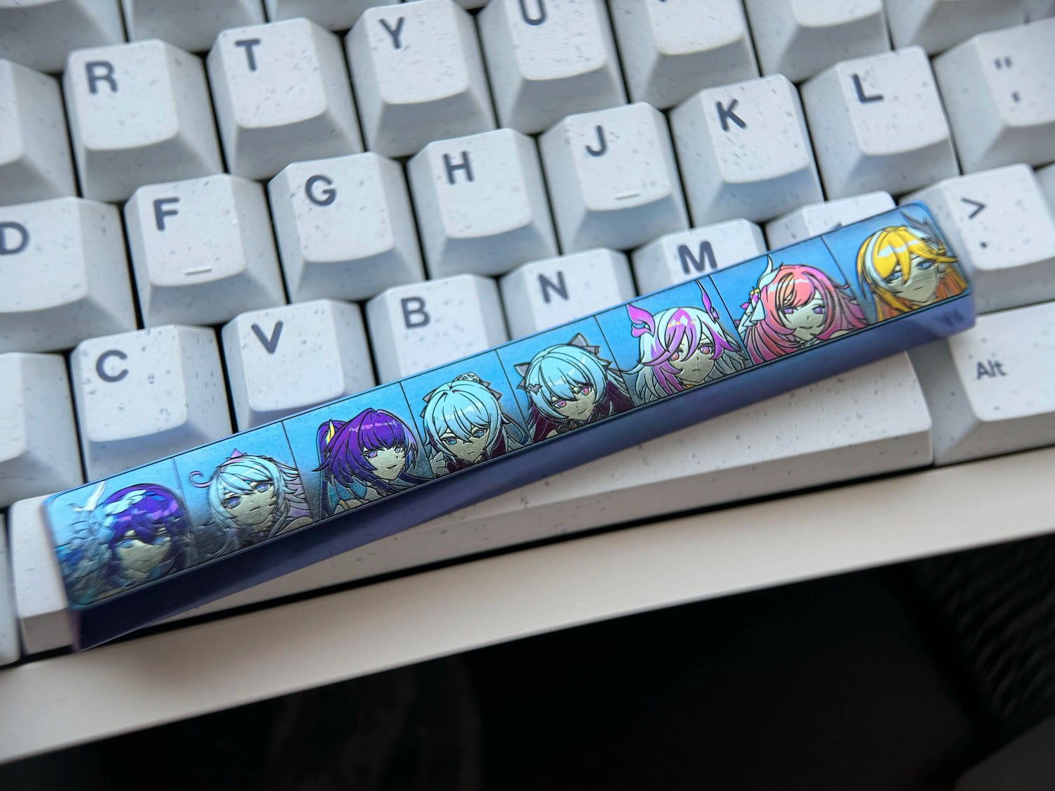 Titanium alloy anime theme space collection, 6.25U titanium alloy space keycaps, personalized decorative keycaps, mechanical keyboard replacement metal keycaps