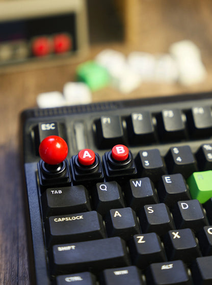 Arcade game shaped keycap set, lucky joystick+double happiness button, personalized metal keycaps, mechanical keyboard game cultural and creative peripheral, decorative keycaps