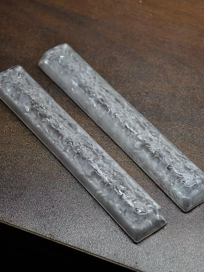 Ice cubes, water ripple design, 6.25U space bar transparent resin personalized keycap, mechanical keyboard element decorative keycap
