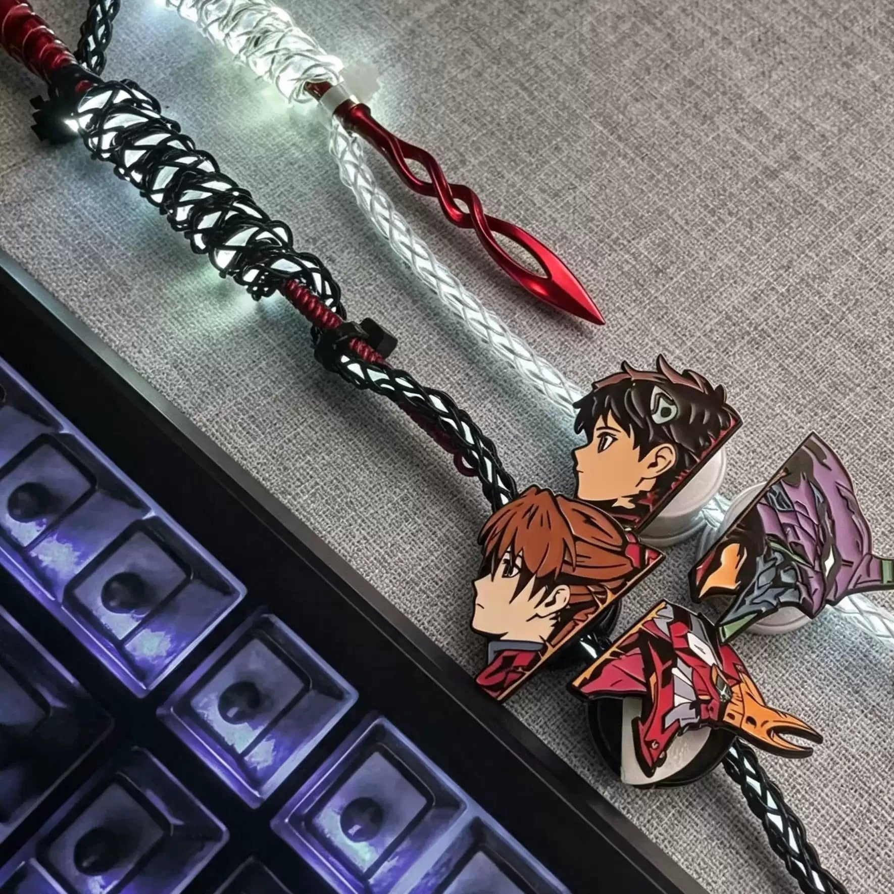 EVA theme, Spear of Cassius/Spear of Longinus winding device, keyboard cable 8K keyboard custom data cable, single crystal copper aviation plug data cable