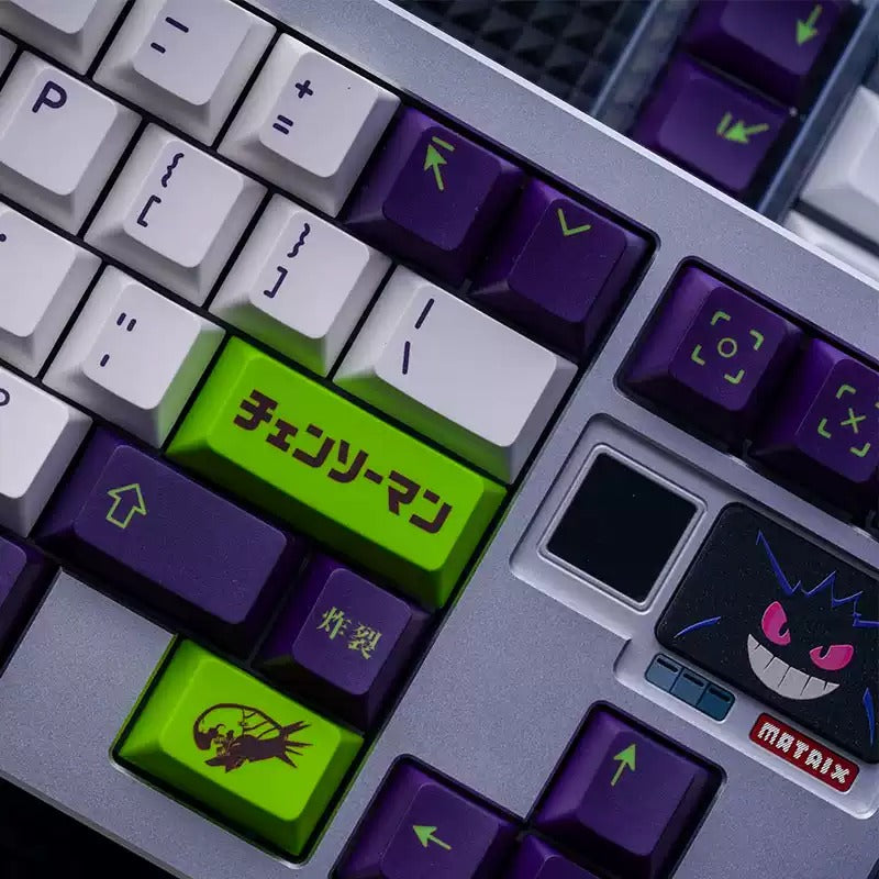 Chainsaw Man,Reze PBT Material  Personalized Keycap Set, Anime Game Culture Creative Decorative Keycap Set, Compatible with 61/64/68/75/84/87/104 Key Mechanical Keyboard