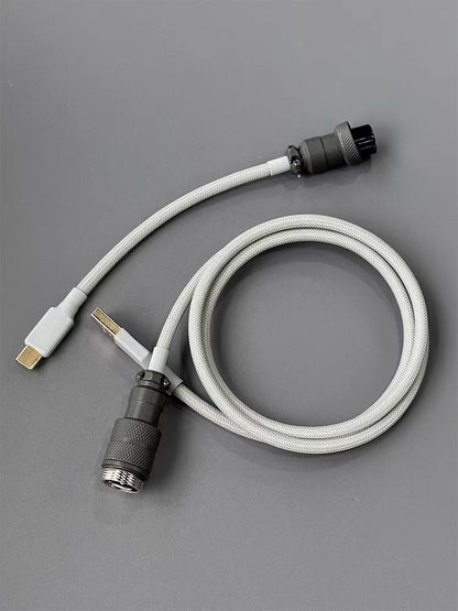 Customized mechanical keyboard manual data cable USB TypeC basic straight weaving aviation plug data link cable