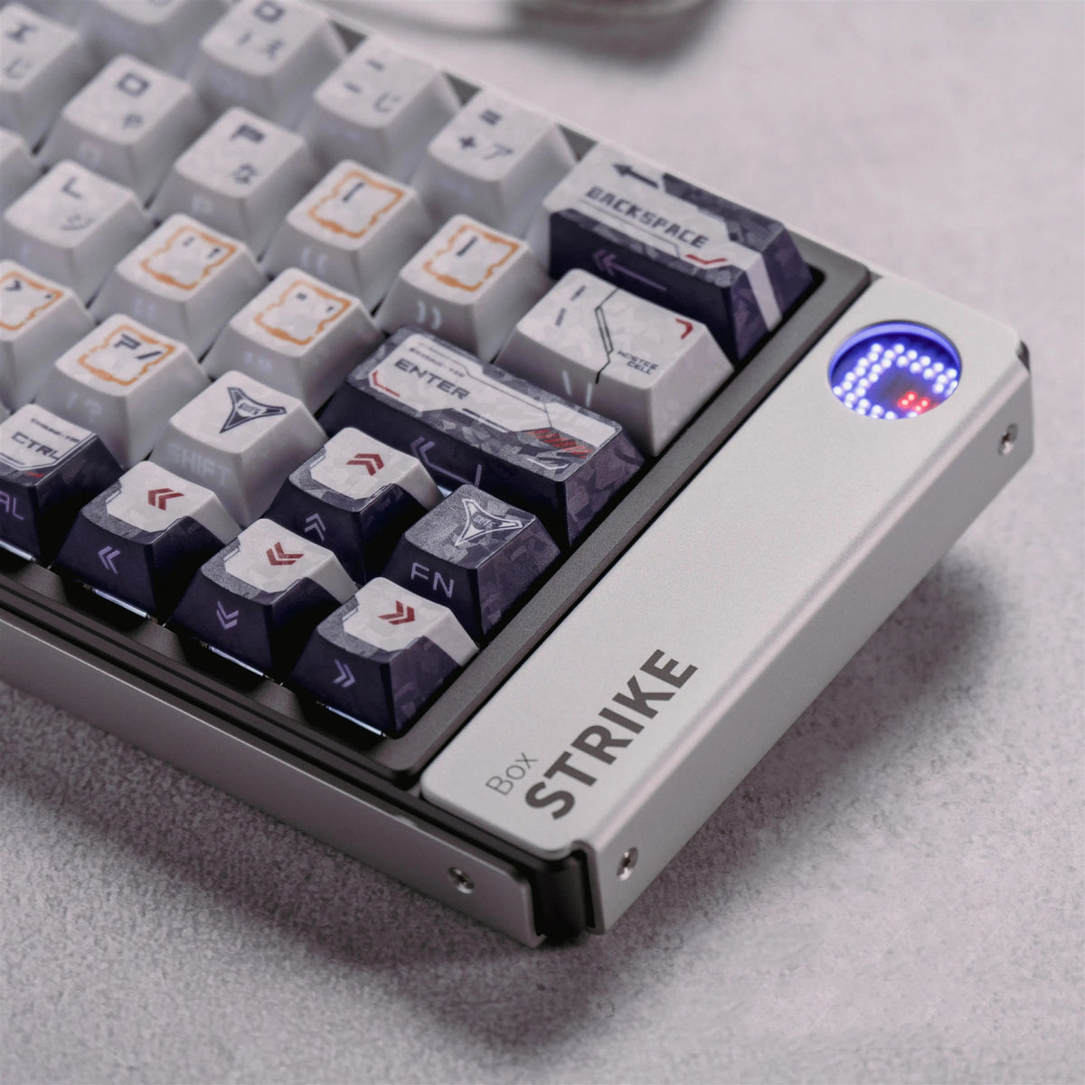 Ultraman Tiga，Global Unlimited Task Squad theme, carbon fiber texture PBT material anime and game cultural and creative keycaps set, Compatible with 61/64/68/75/84/87/104 Key Mechanical Keyboard Keycap Set