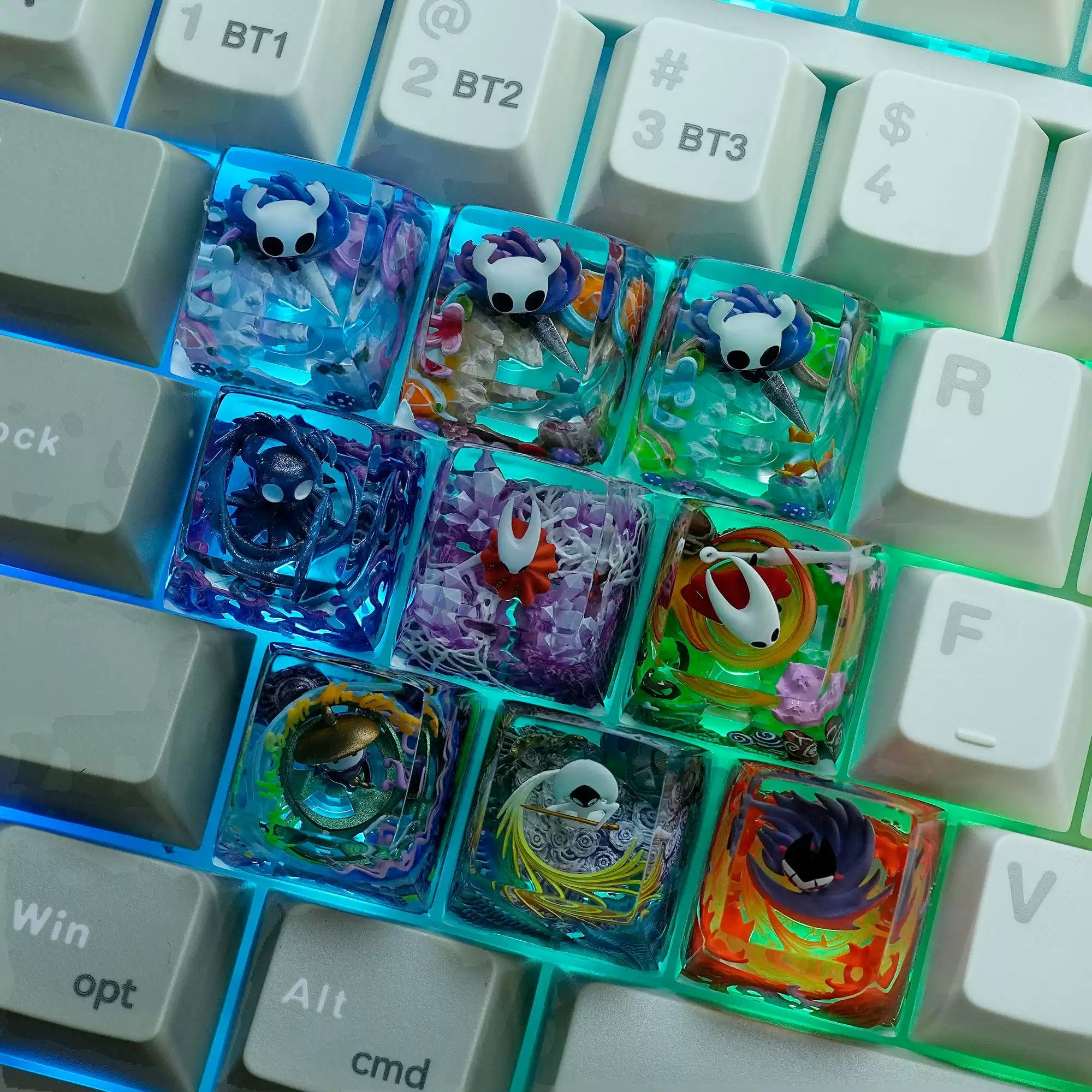 The Hollow Knight，Crystal drops of glue seals, resin personalized keycaps, anime game artisankeycaps