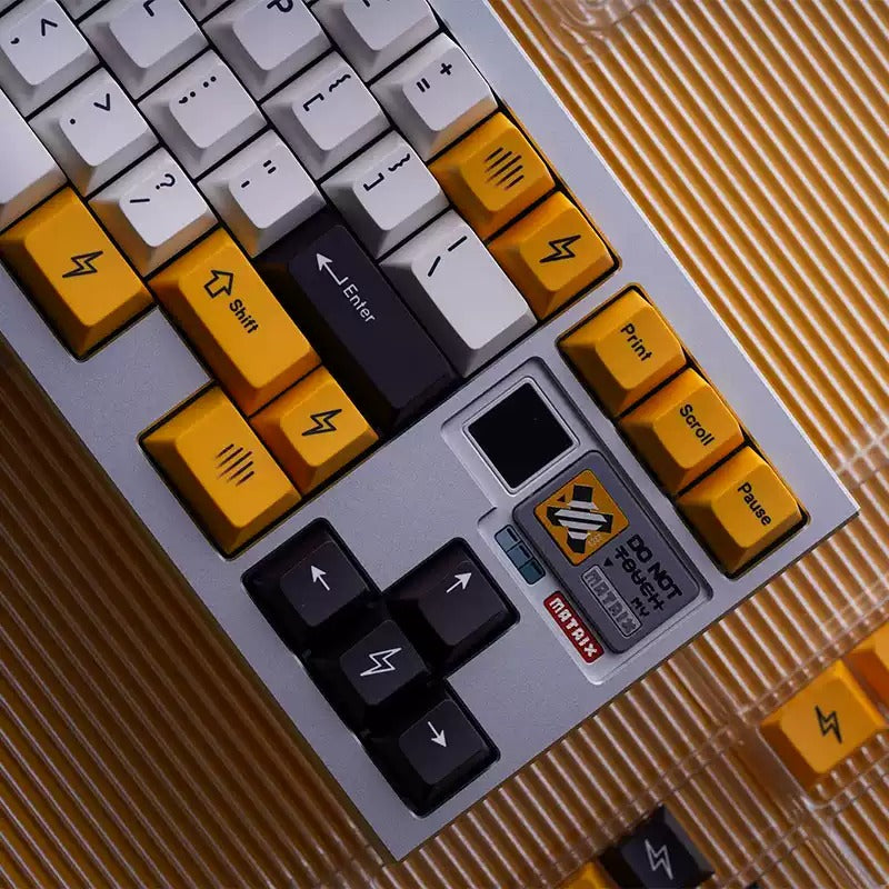Theme Design of "Electricity" Keycap Set, Creative Keycap Cultural Art Keycap PBT Material Personalized Keycap Set, Compatible with 61/64/68/75/84/87/104 Key Mechanical Keyboard