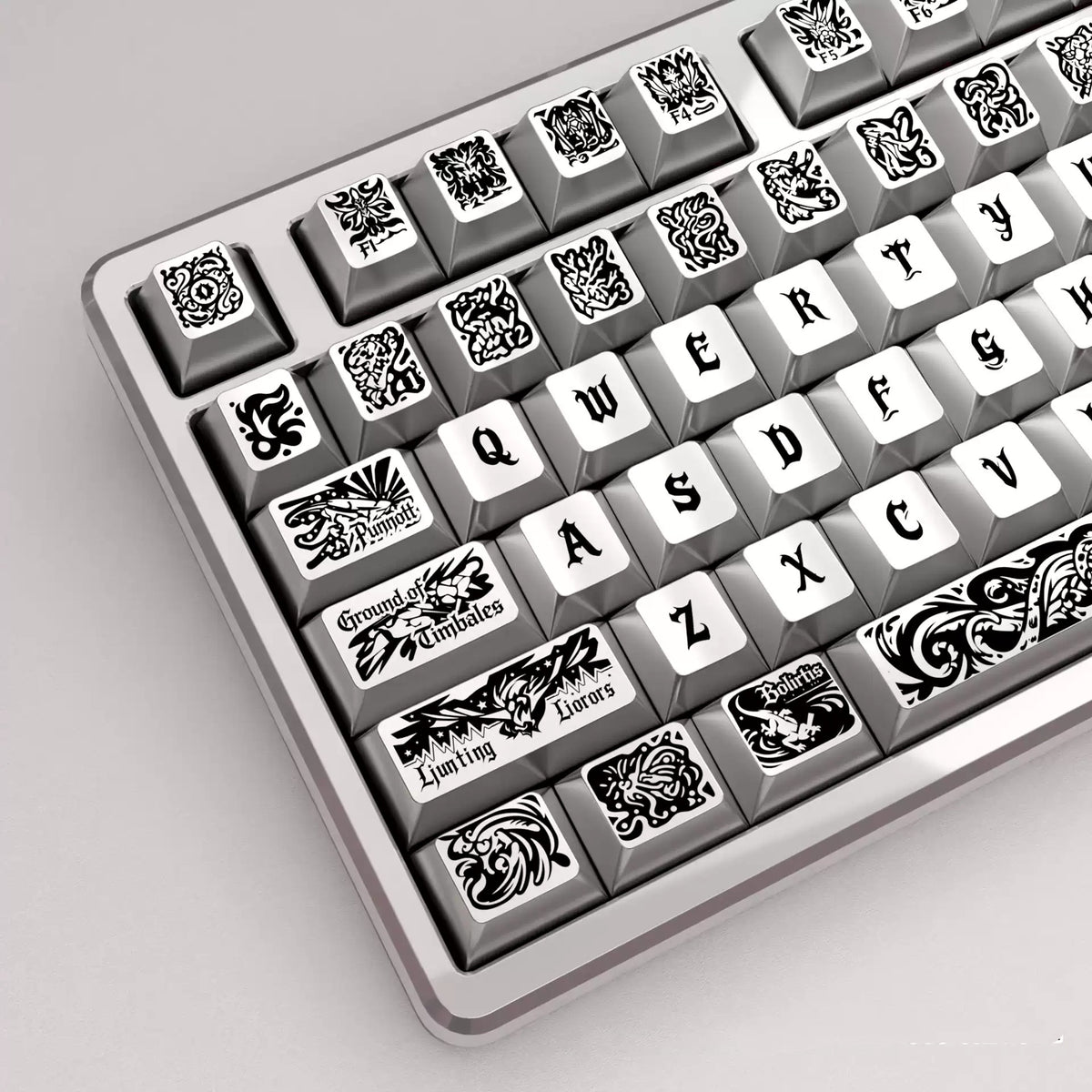 Ancient God, Cthulhu themed design, metallic paint texture, PBT material personalized keycap set, creative decorative keycap set, compatible with 61/64/68/75/84/87/104 mechanical keyboard replacement keycap