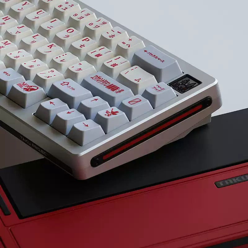 EVA，Ayanami Rei， Grey blue/red/white themed keycap set, mechanical keycap PBT material material personalized keycap set, Animated cartoon keycaps, compatible with 61/64/68/75/84/87/104 mechanical keyboard replacement keycap