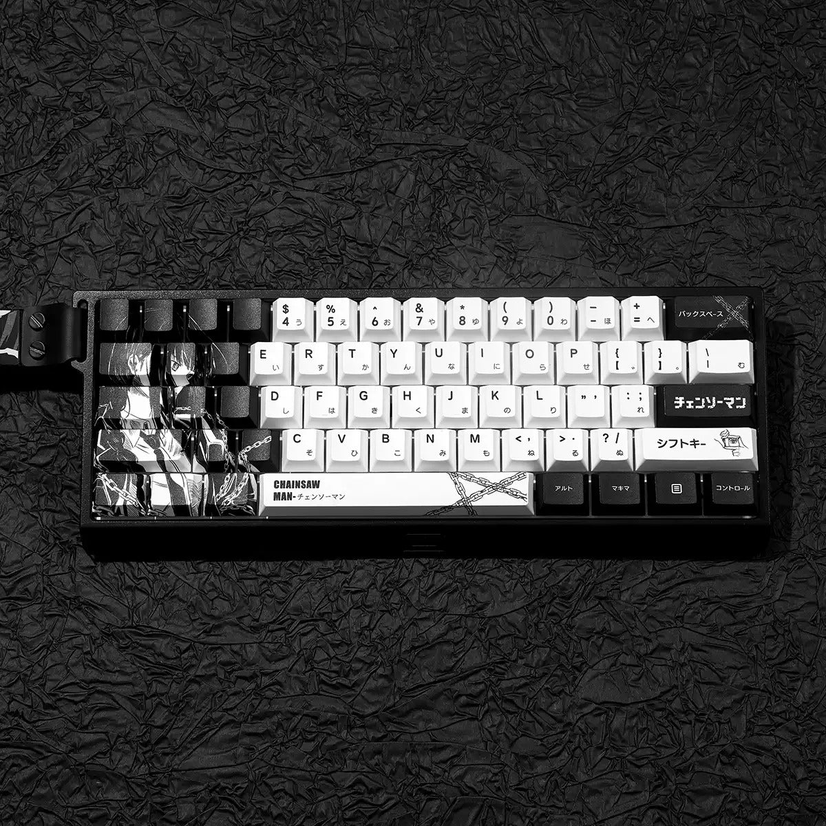 Chainsaw Man series, Makima themed PBT material personalized keycap set, anime and games cultural creative decoration keycap set, compatible with 61/64/68/75/84/87/104 mechanical keyboard