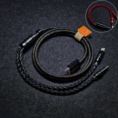 Customized manual data cable for mechanical keyboard, split into two e-sports aviation plug cables, dual 8K luminous data cables, magnetic axis mechanical keyboard