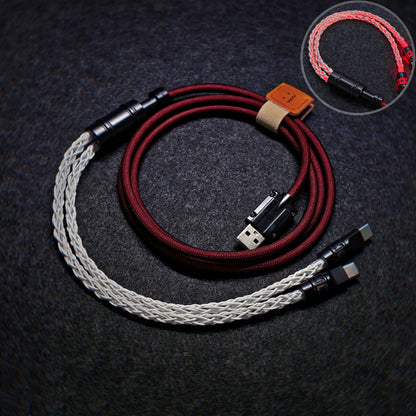 Customized manual data cable for mechanical keyboard, split into two e-sports aviation plug cables, dual 8K luminous data cables, magnetic axis mechanical keyboard